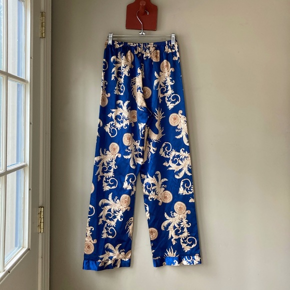 Versace Inspired Blue & Gold Pants S - Picture 5 of 7